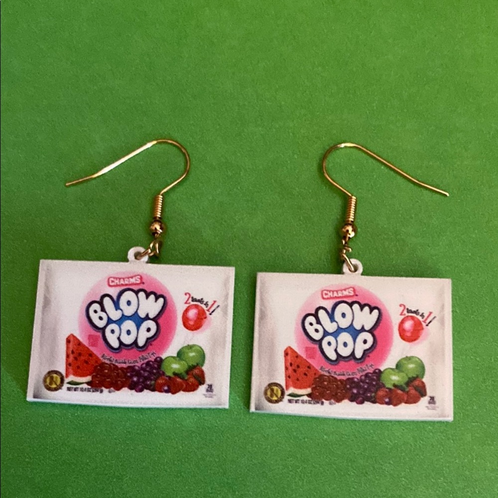 Blow Pop Earrings with Gold Hooks